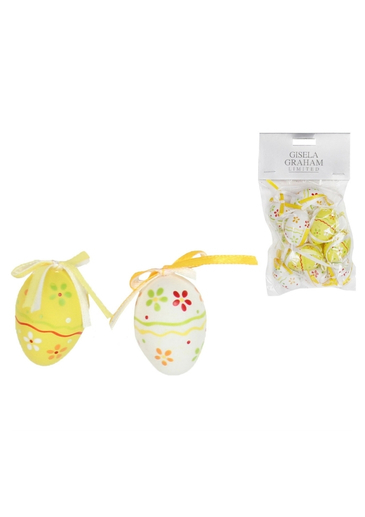 Yellow & White Hanging Egg Easter Decoration - Gisela Graham